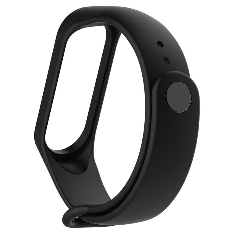 Bracelet Watch Silicone Rubber Wristband Wrist Band Strap Replacement for Xiaomi Mi Band 3(Black)
