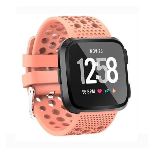 Smart Watch Venting Circle Hole Wrist Strap Watchband for Fitbit Versa (Orange)