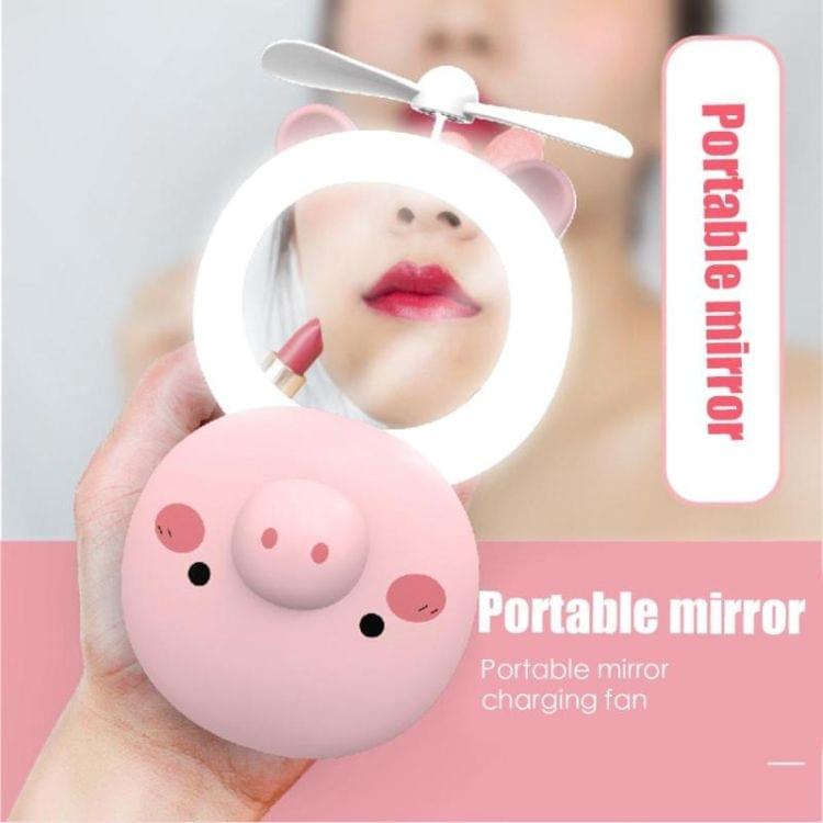 Multi-Function Cartoon Portable Three-In-One Mini USB Small Fan，Style Random Delivery(Pink)