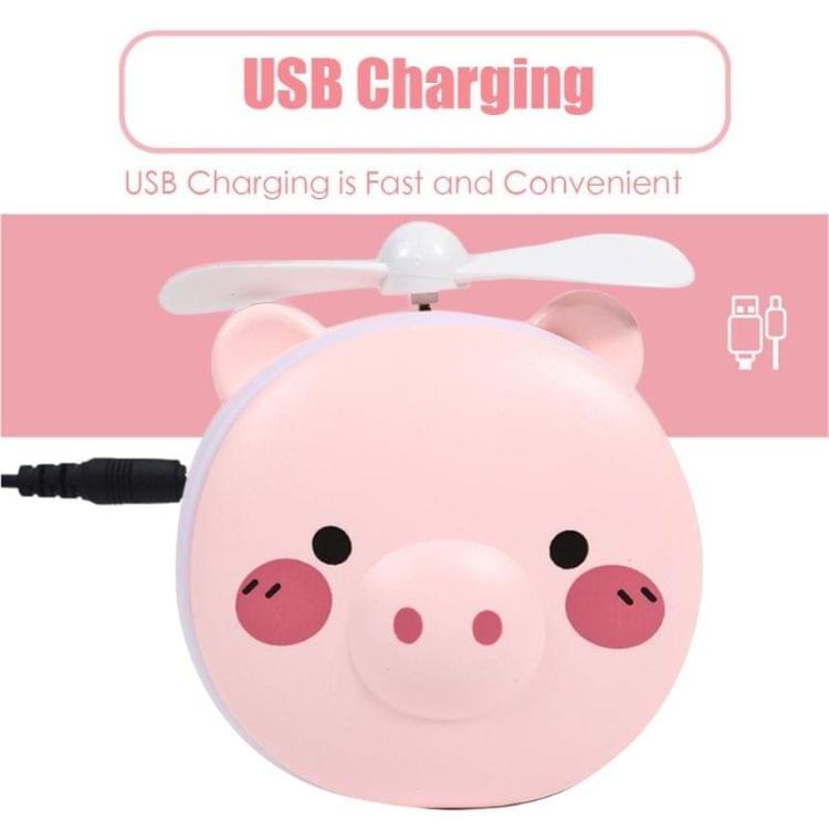 Multi-Function Cartoon Portable Three-In-One Mini USB Small Fan，Style Random Delivery(Pink)