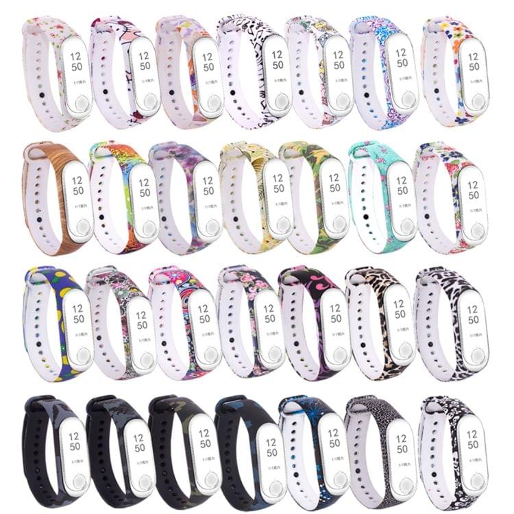 Silicone Painting Wrist Strap Watch Band for Xiaomi Mi Band 3 & 4
