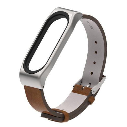Mijobs PU Leather Strap for Xiaomi Mi Band 3 & 4 Wrist Straps Screwless Magnetic Bracelet Mi Band3 Smart Band Replace Accessories, Host not Included