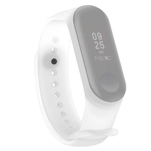 Colorful Translucent Silicone Wrist Strap Watch Band for Xiaomi Mi Band 3 & 4 (White)