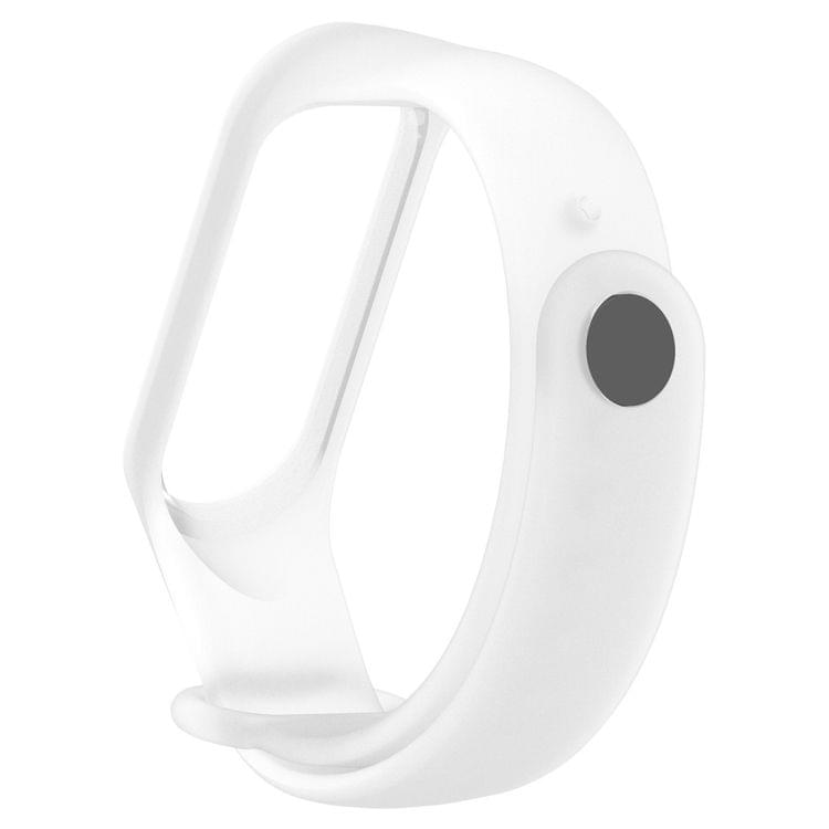 Colorful Translucent Silicone Wrist Strap Watch Band for Xiaomi Mi Band 3 & 4 (White)