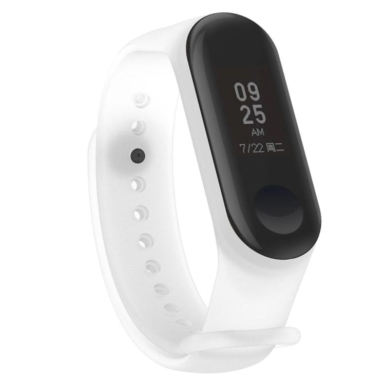 Colorful Translucent Silicone Wrist Strap Watch Band for Xiaomi Mi Band 3 & 4 (White)