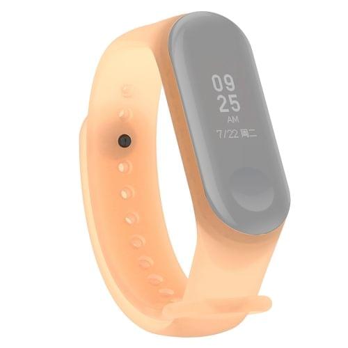 Colorful Translucent Silicone Wrist Strap Watch Band for Xiaomi Mi Band 3 & 4 (Orange)