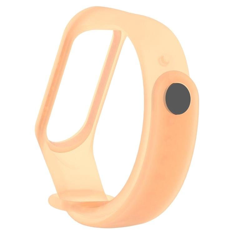 Colorful Translucent Silicone Wrist Strap Watch Band for Xiaomi Mi Band 3 & 4 (Orange)