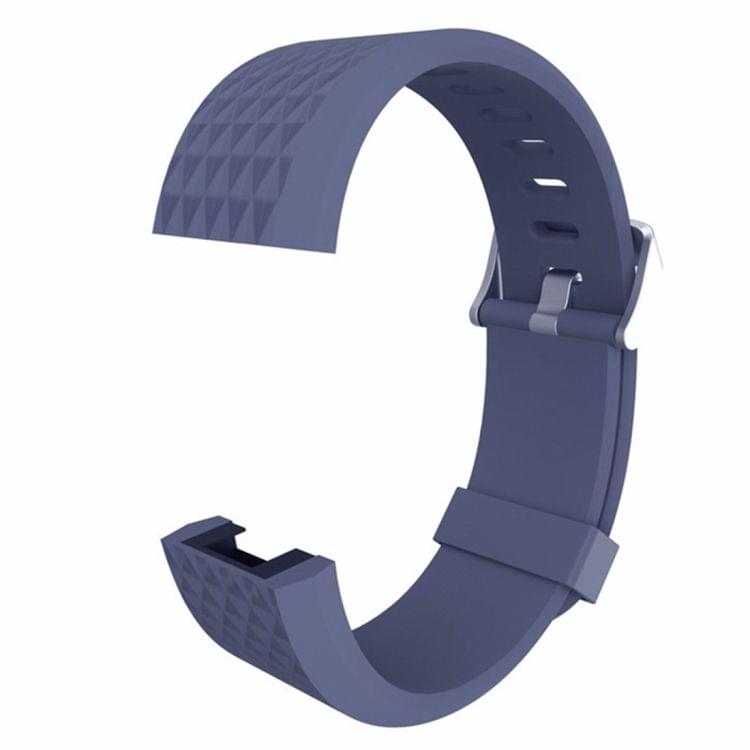 For Fitbit Charger 2 Bracelet Watch Diamond Texture TPU Watchband, Full Length: 23cm(Dark Blue)