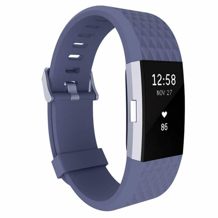 For Fitbit Charger 2 Bracelet Watch Diamond Texture TPU Watchband, Full Length: 23cm(Dark Blue)