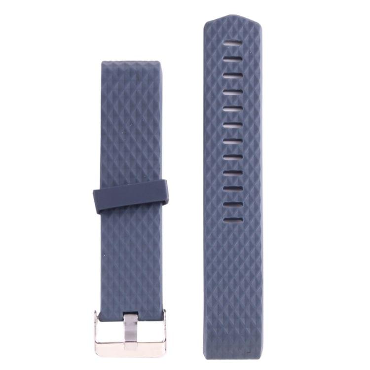 For Fitbit Charger 2 Bracelet Watch Diamond Texture TPU Watchband, Full Length: 23cm(Dark Blue)