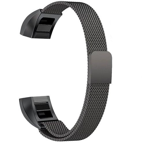 Stainless Steel Magnet Wrist Strap for FITBIT Alta,Size: Large, 170-236mm (Black)