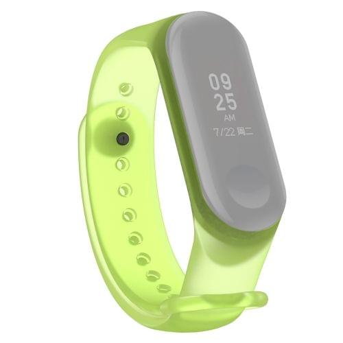 Colorful Translucent Silicone Wrist Strap Watch Band for Xiaomi Mi Band 3 & 4 (Green)