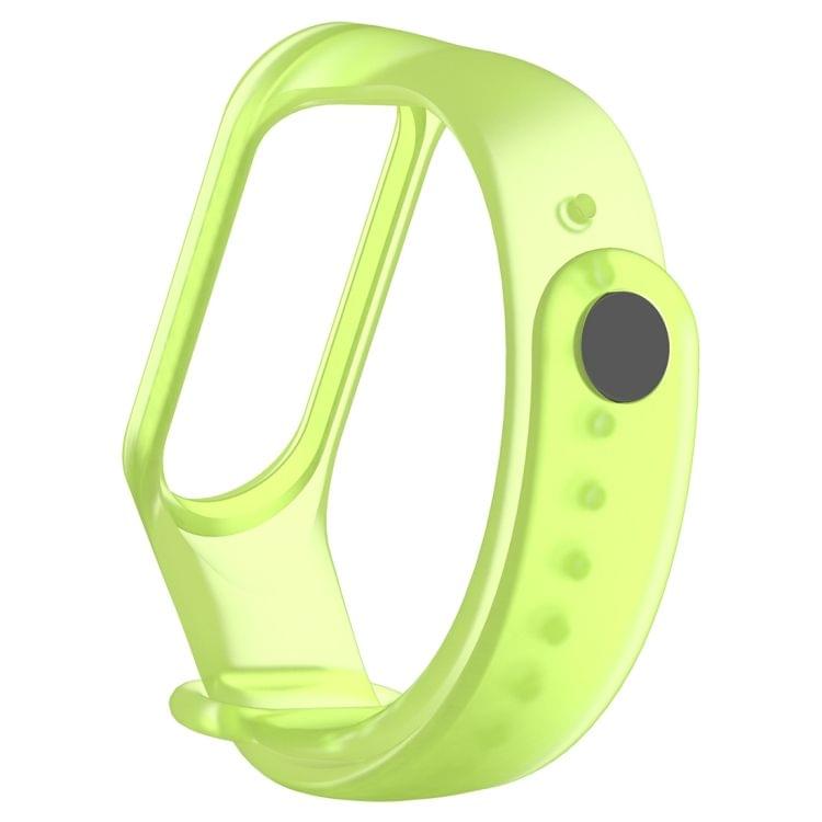 Colorful Translucent Silicone Wrist Strap Watch Band for Xiaomi Mi Band 3 & 4 (Green)