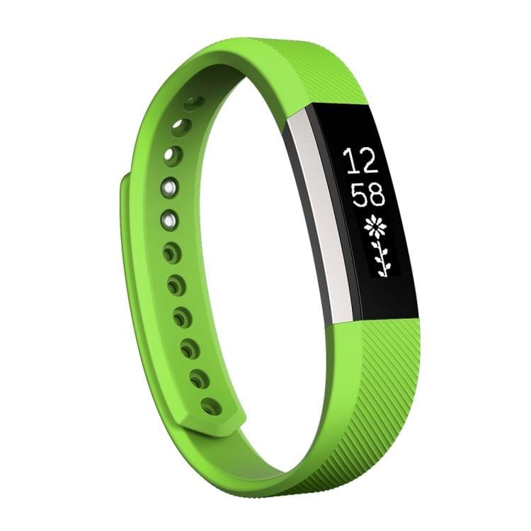 For Fitbit Alta Watch Oblique Texture Silicone Watchband, Large Size, Length: about 22cm(Green)