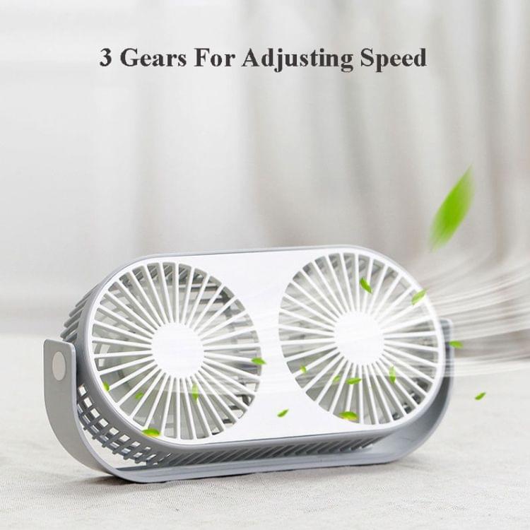 Small Bean Desktop Desktop Double Leaf Usb Mini Fan(Gray)