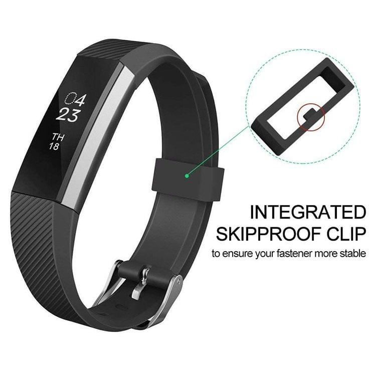 Children Silicone Twilled Wrist Strap for FITBIT ACE (Black)