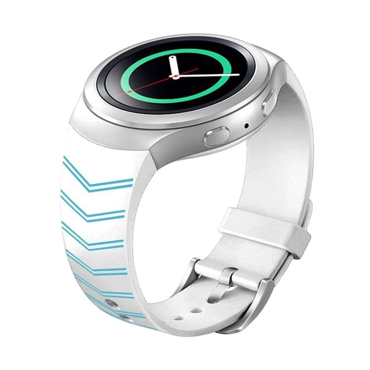 For Samsung Gear S2 Watch Silk Printing Silicone Watchband(White)