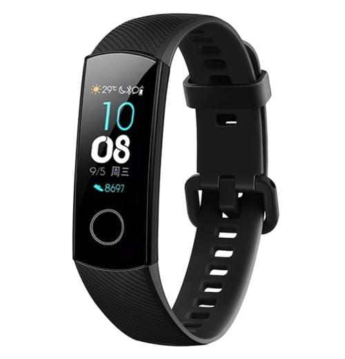 Solid Color Silicone Wrist Strap for Huawei Honor Band 4 (Black)