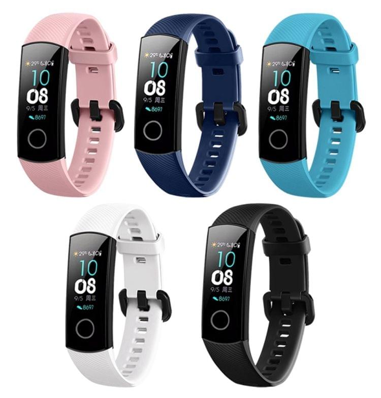 Solid Color Silicone Wrist Strap for Huawei Honor Band 4 (Black)