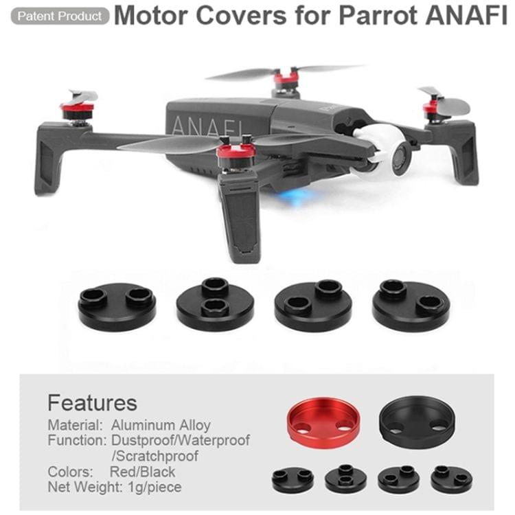 4 PCS Aluminum Alloy Motor Guard Protective Covers Cap for Parrot Anafi Drone (Red)