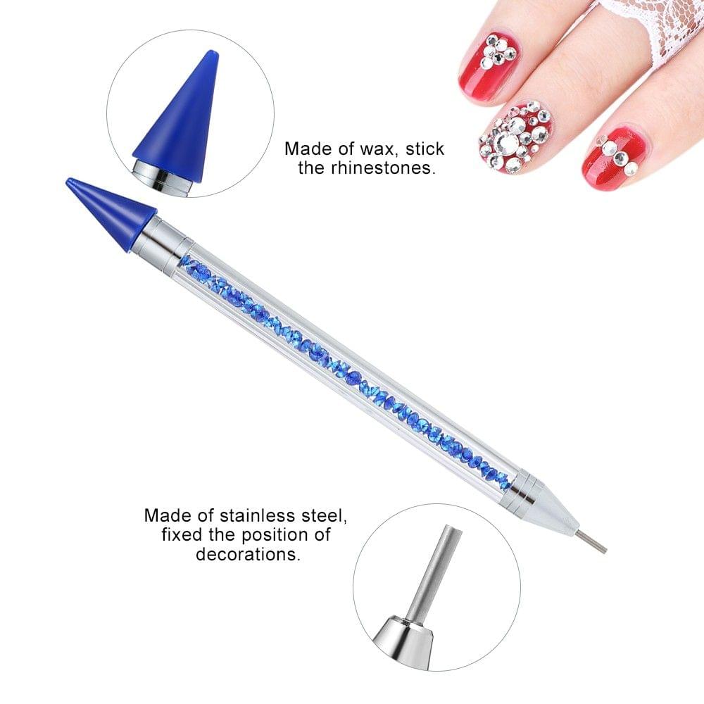 Rhinestone Dotting Pen Nail Dotting Tool Double Head Tips Beads Picker Wax Pencil Handle Manicure Tool