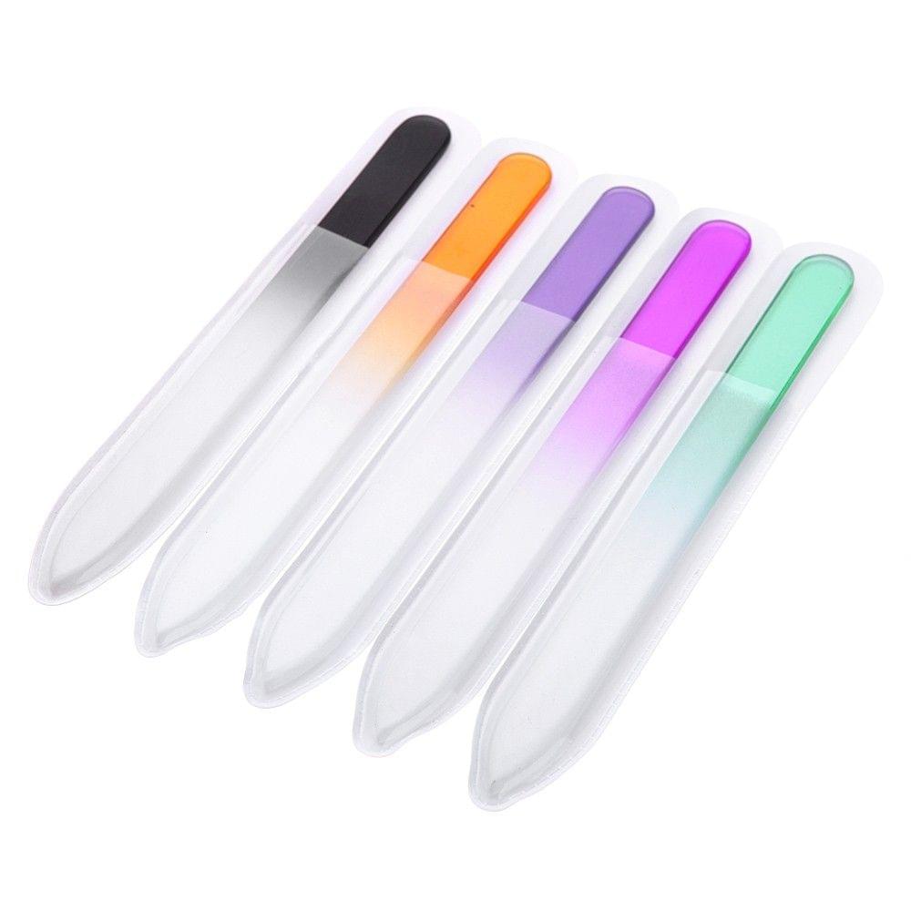 5Pcs Professional Glass Nail Files Polishing Tools Spray Color Glass Files