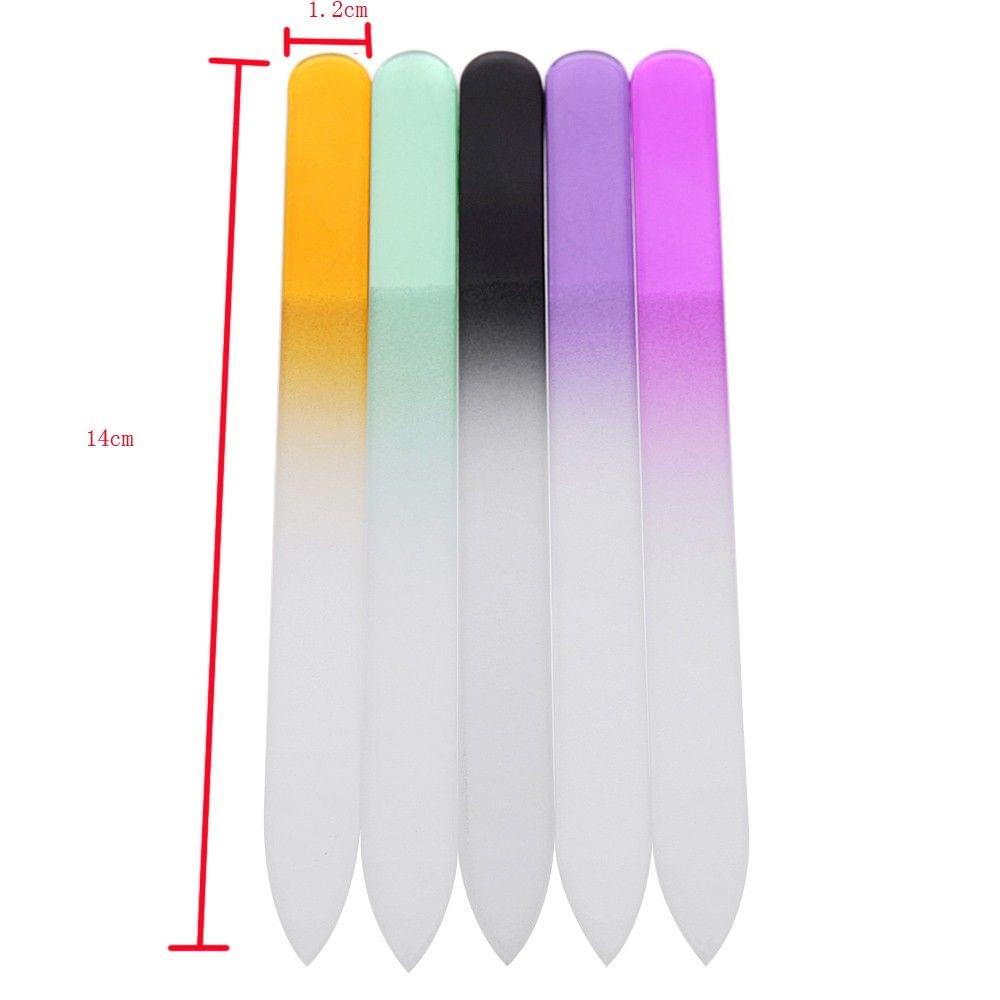 5Pcs Professional Glass Nail Files Polishing Tools Spray Color Glass Files