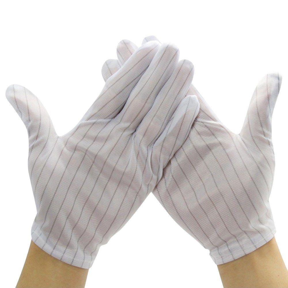 20pcs/Pack Anti-static Gloves Stripe Breathable Working Gloves