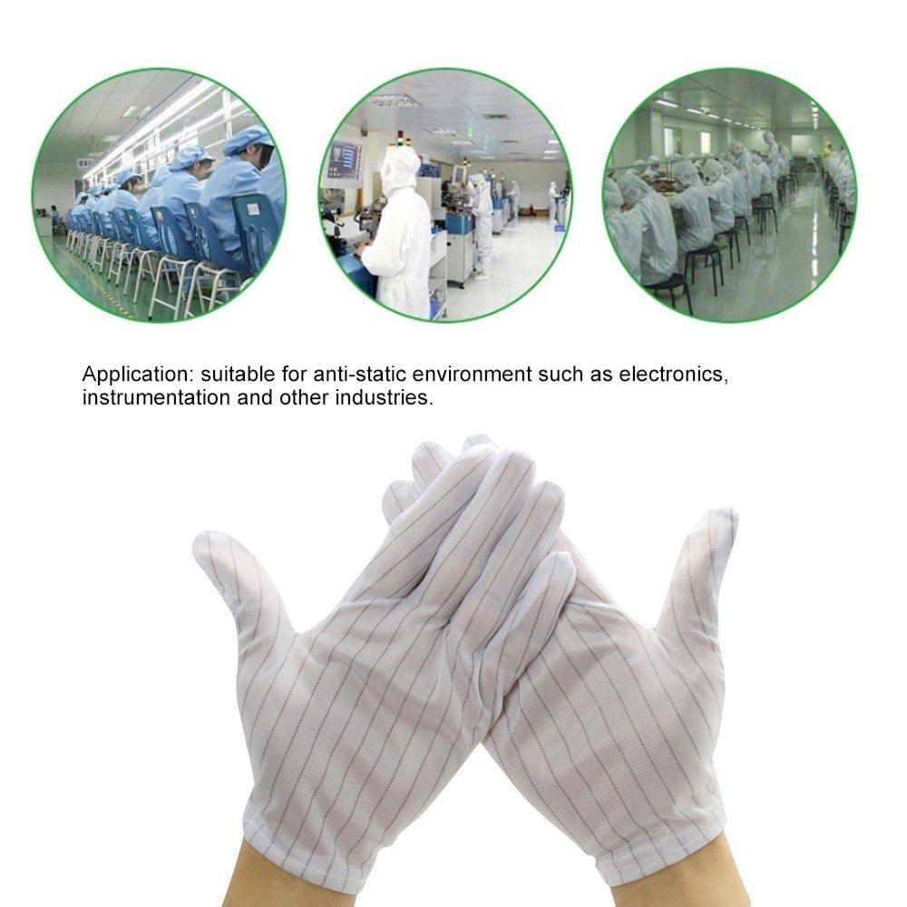 20pcs/Pack Anti-static Gloves Stripe Breathable Working Gloves