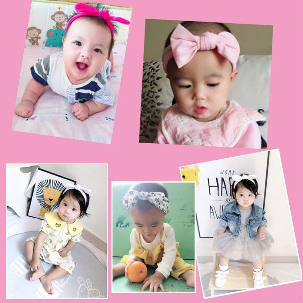 3Pcs Baby Headbands Elastic Knotted Cotton