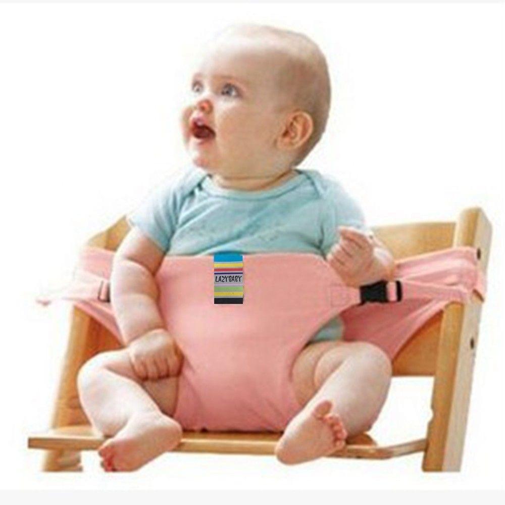 Baby High Chair Harness Portable Safety Belt Cotton Feeding Table Baby Seat Belt Pink