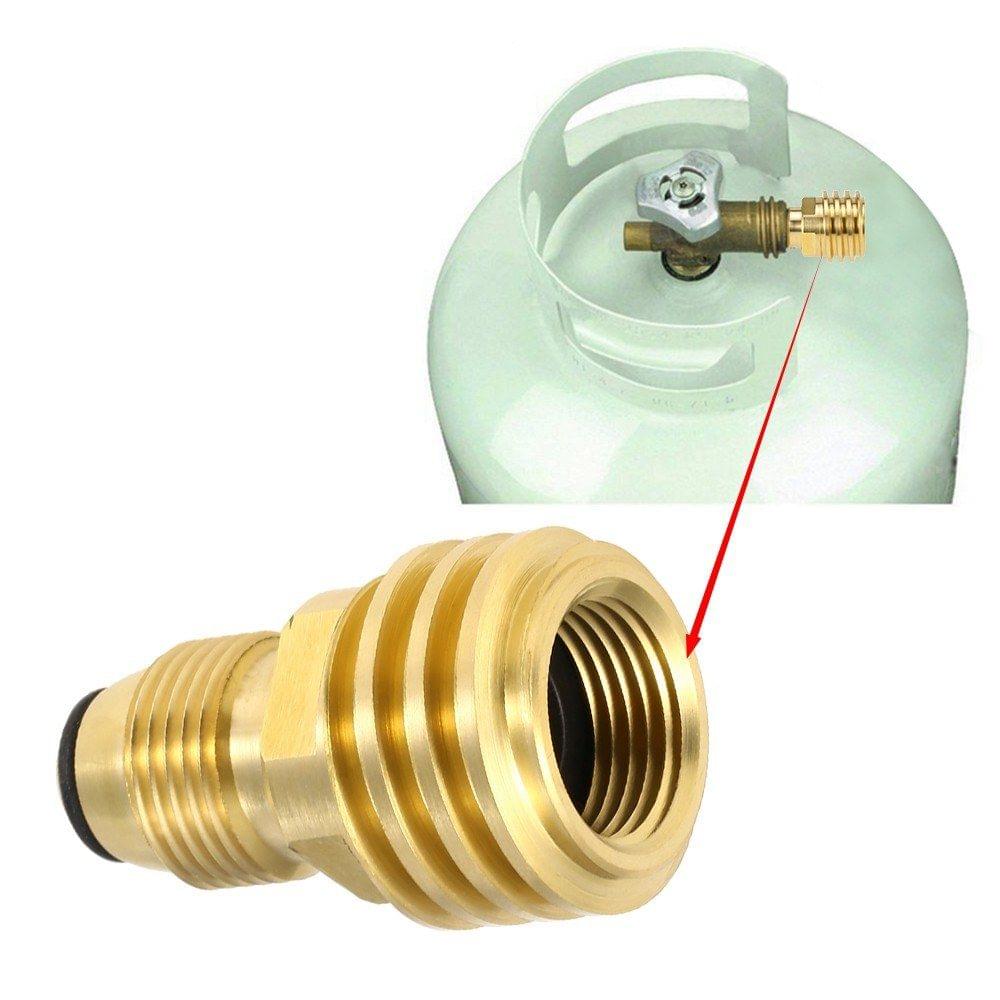 Lixada Propane Tank Adapter Solid Brass Regulator Valve Safety POL Tank Convert to QCC1/Type1
