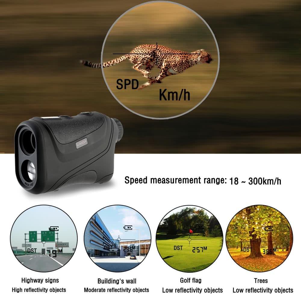 Lixada Range Finder 600M Distance Measurement 18 - 300KM/H Speed Measurement Hunting Golf Telescope Handheld Range Finder