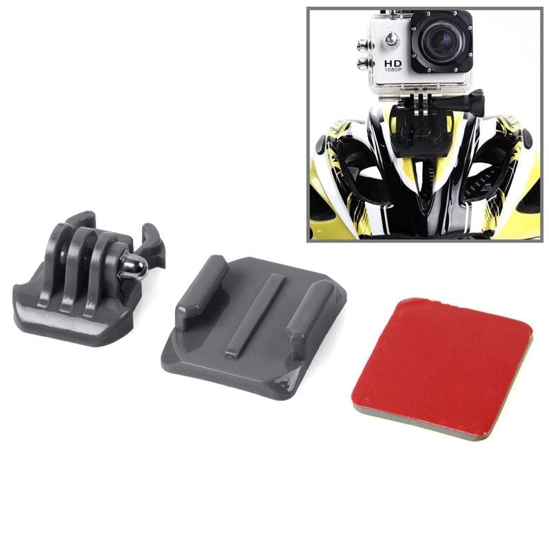 HR67 SIXXY Helmet Curved Surface + 3M VHB Sticker + Mount Stand Kit for GoPro NEW HERO / HERO7 /6 /5 /5 Session /4 Session /4 /3+ /3 /2 /1, Xiaoyi and Other Action Cameras (Grey)