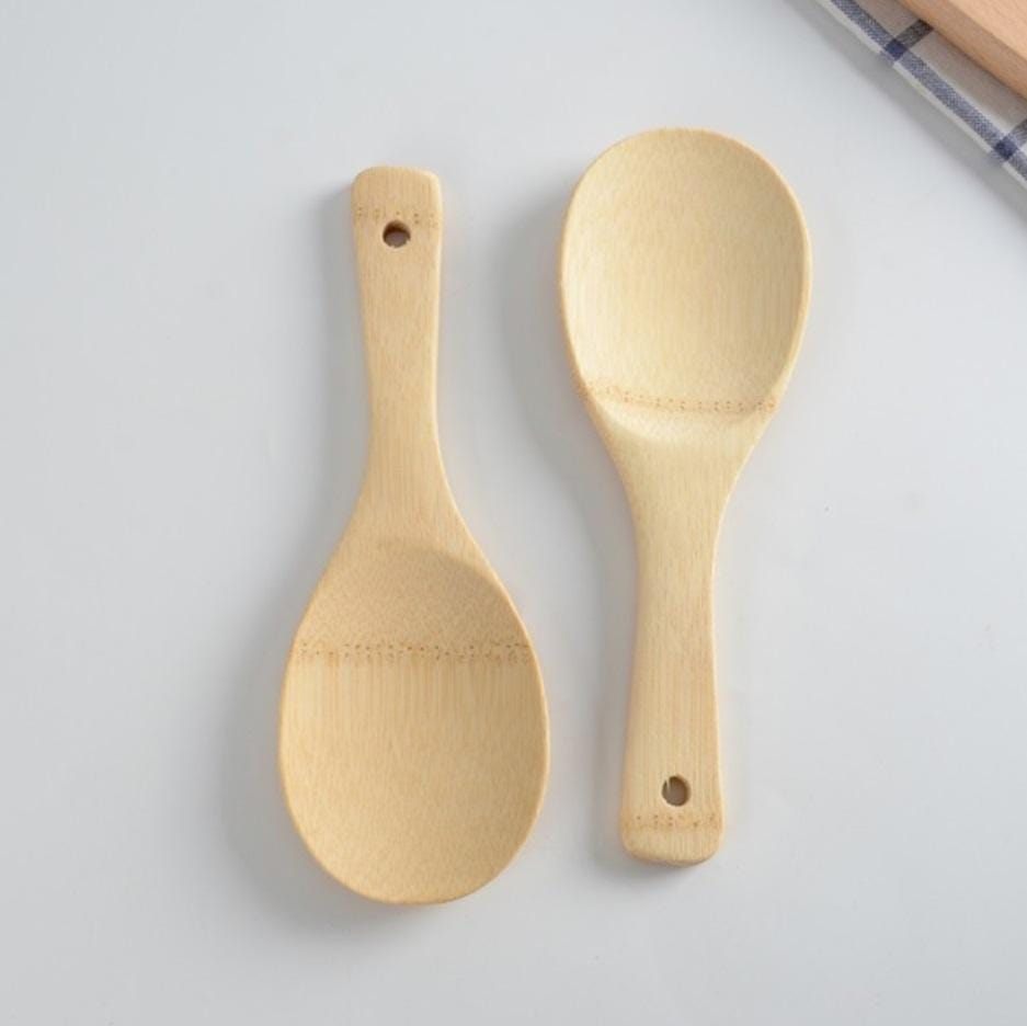 5 PCS Rice Spoon Spatula Bamboo Board Wood Spatula Kitchen Tool