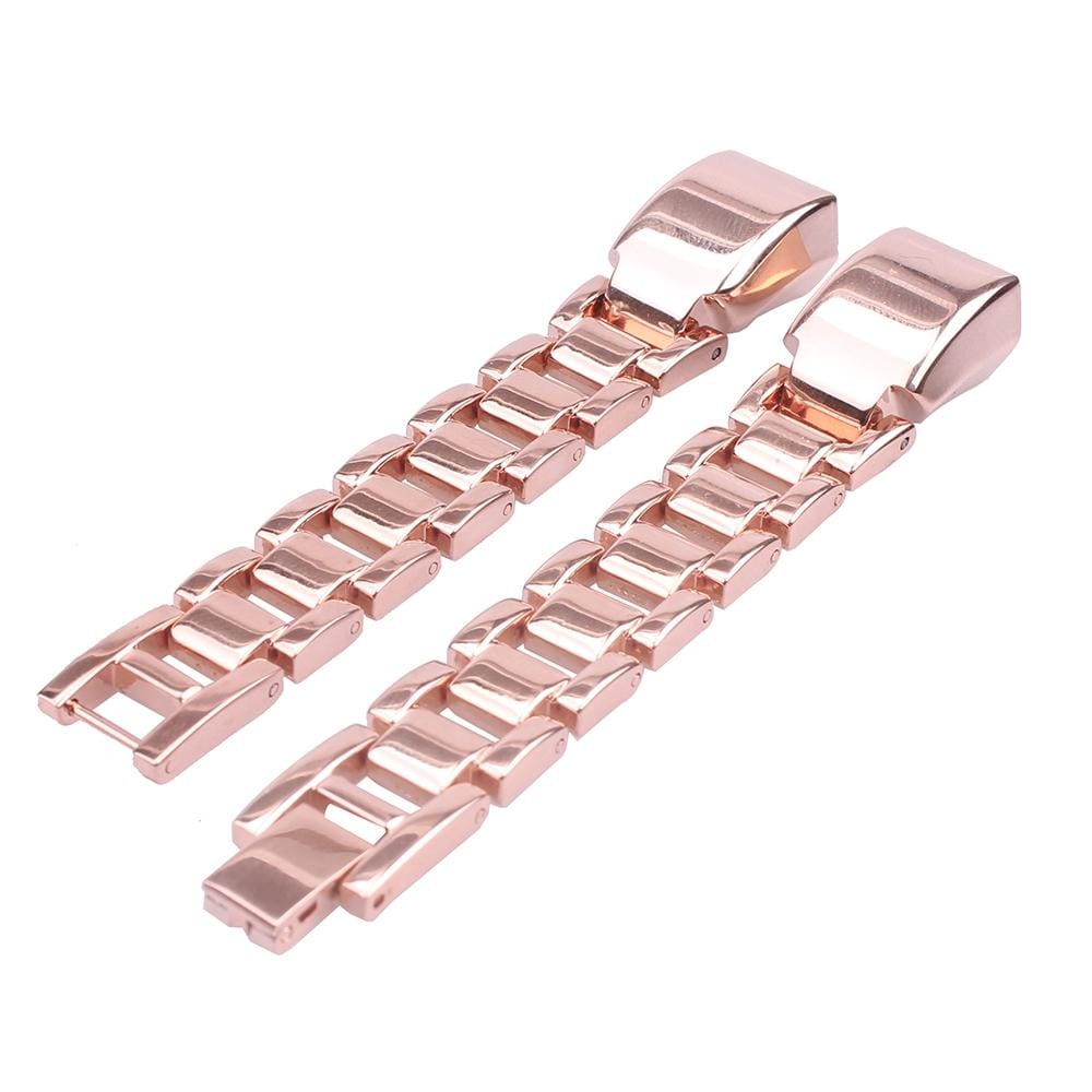 For Fitbit Alta HR Smart Watch Three Strains Stainless Steel Wrist Strap Watchband (Rose Gold)