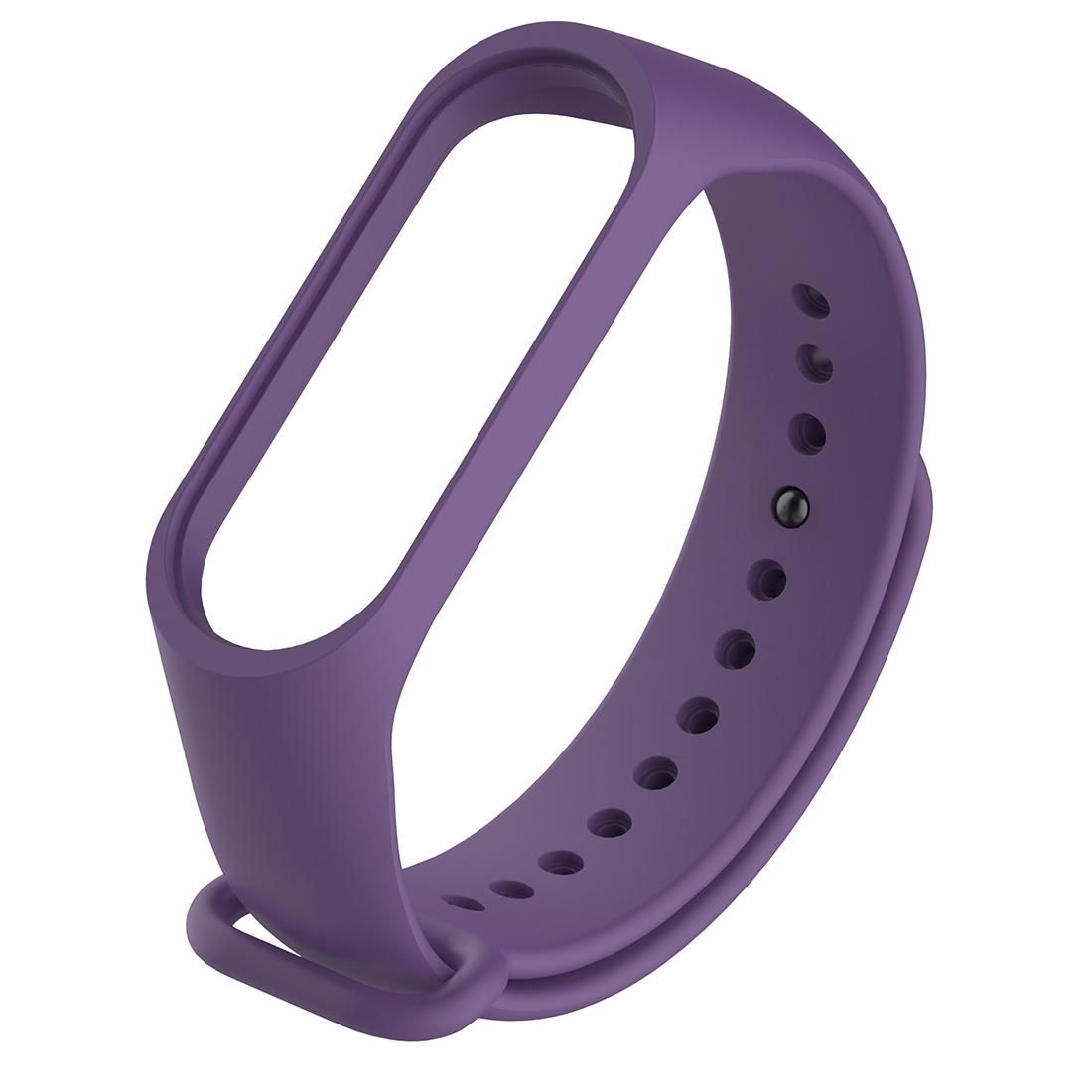 Bracelet Watch Silicone Rubber Wristband Wrist Band Strap Replacement for Xiaomi Mi Band 3 (Purple)