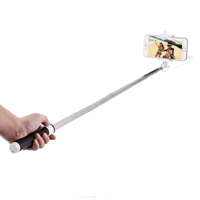 Portable Wire Controlled Macarons Selfie Stick Monopod Folding Extendable Pocket Handheld Holder, For iPhone, Galaxy, Huawei, Xiaomi, LG, HTC and Other Smart Phones, Folded Length: 18.9cm, Max Extension Length: 81.6cm (Green)