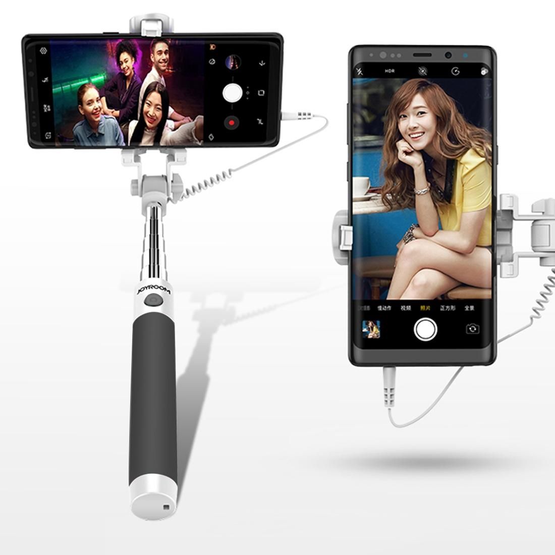 JOYROOM ZB14 Hand Grip Monopod Wired Control Telescoping Selfie Stick (Purple)