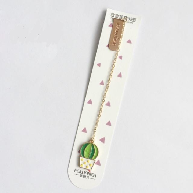 3 PCS Kawaii Creative Metal Cute Animals Bookmarks Funny Book Marker Stationery Gift (Prickly pear)