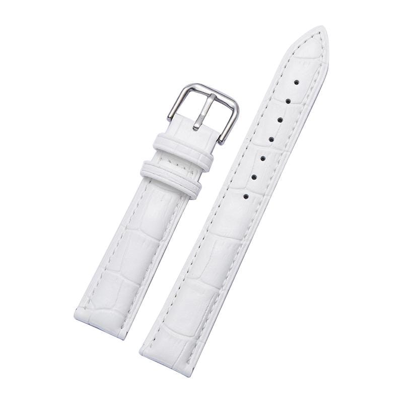 Calfskin Detachable Watch Leather Wrist Strap, Specification: 14mm (White)