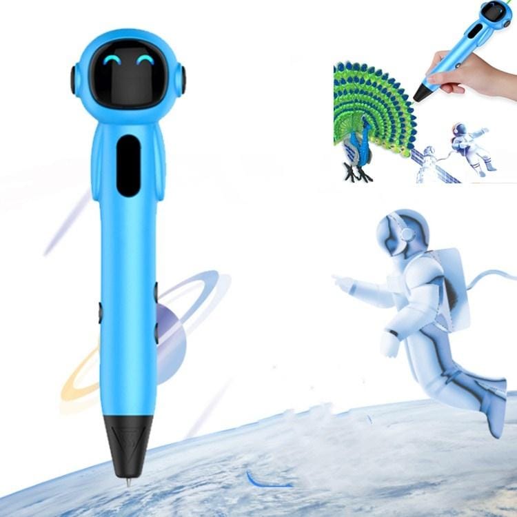 Astronaut 3D Printing Pen Low Temperature Intelligent Wireless Stereo Graffiti Painting Children 3D Brush, Battery Capacity:500 mAH (Blue)