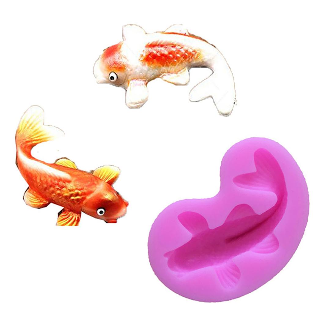 5x3D Carp Fish Silicone Cake Mold Fondant Mould Decorating Ice Baking Tool DIY