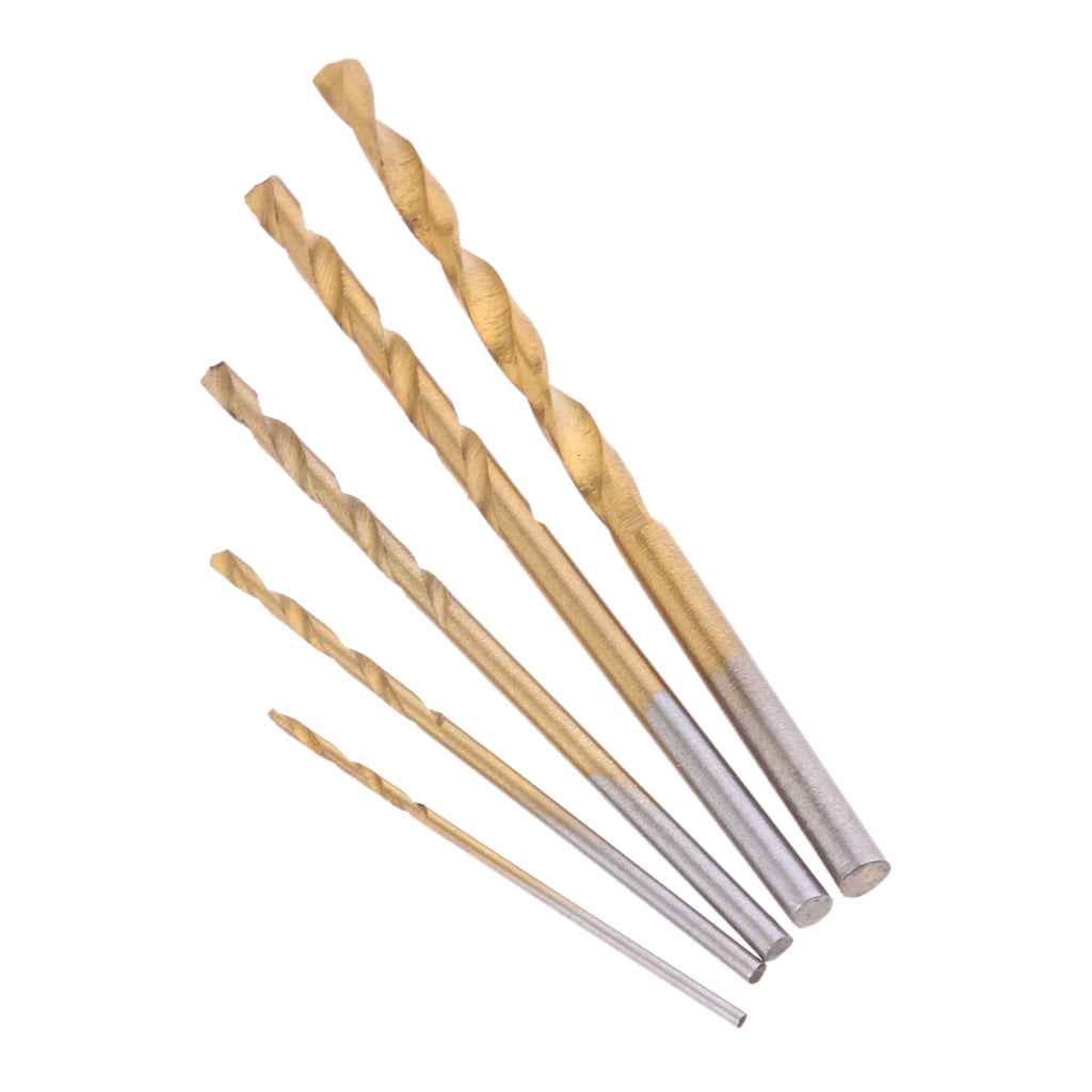 Titanium Coated HSS Drill Bits Set 50 Piece Plastic Wood Metal Kit 1.0-3.0mm