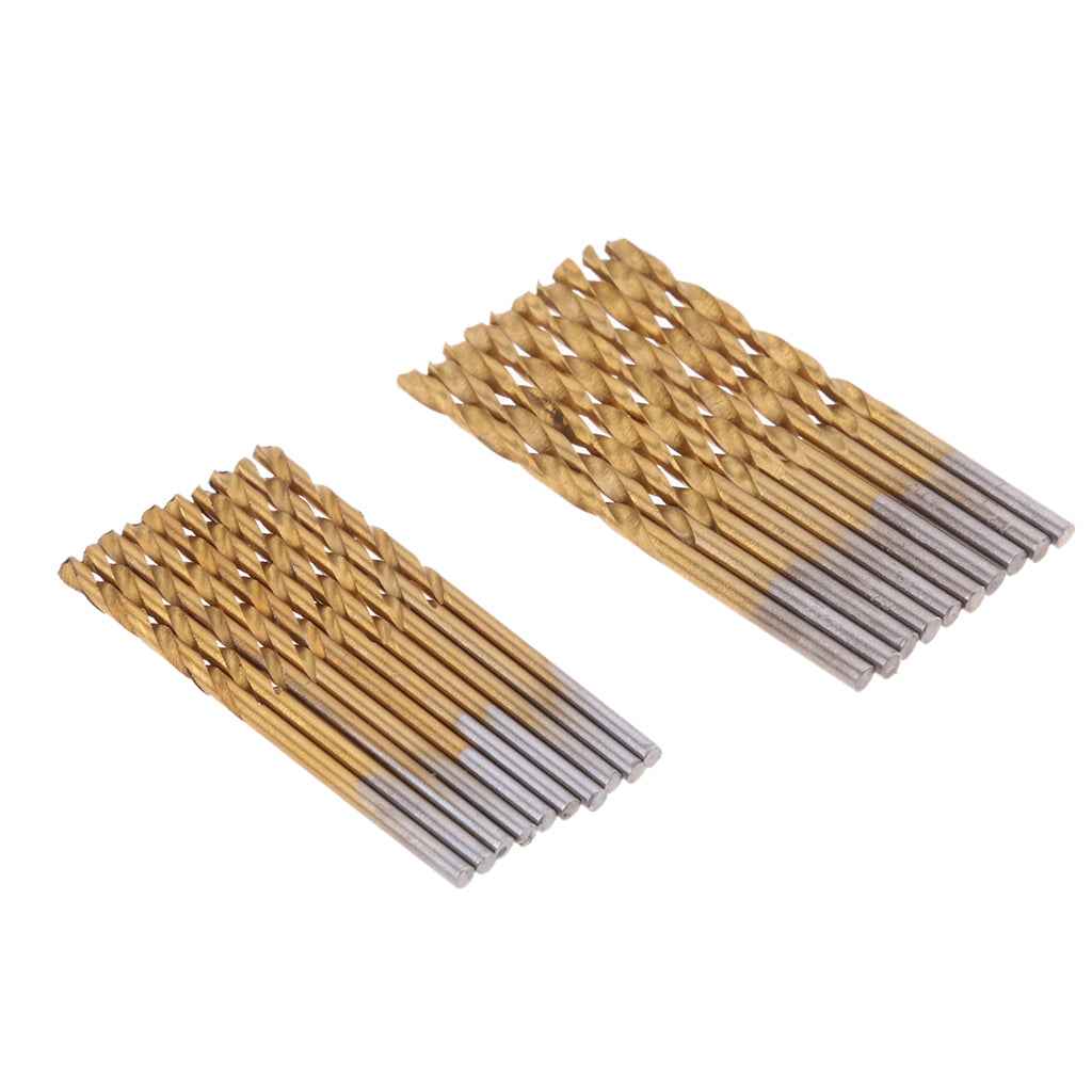 Titanium Coated HSS Drill Bits Set 50 Piece Plastic Wood Metal Kit 1.0-3.0mm