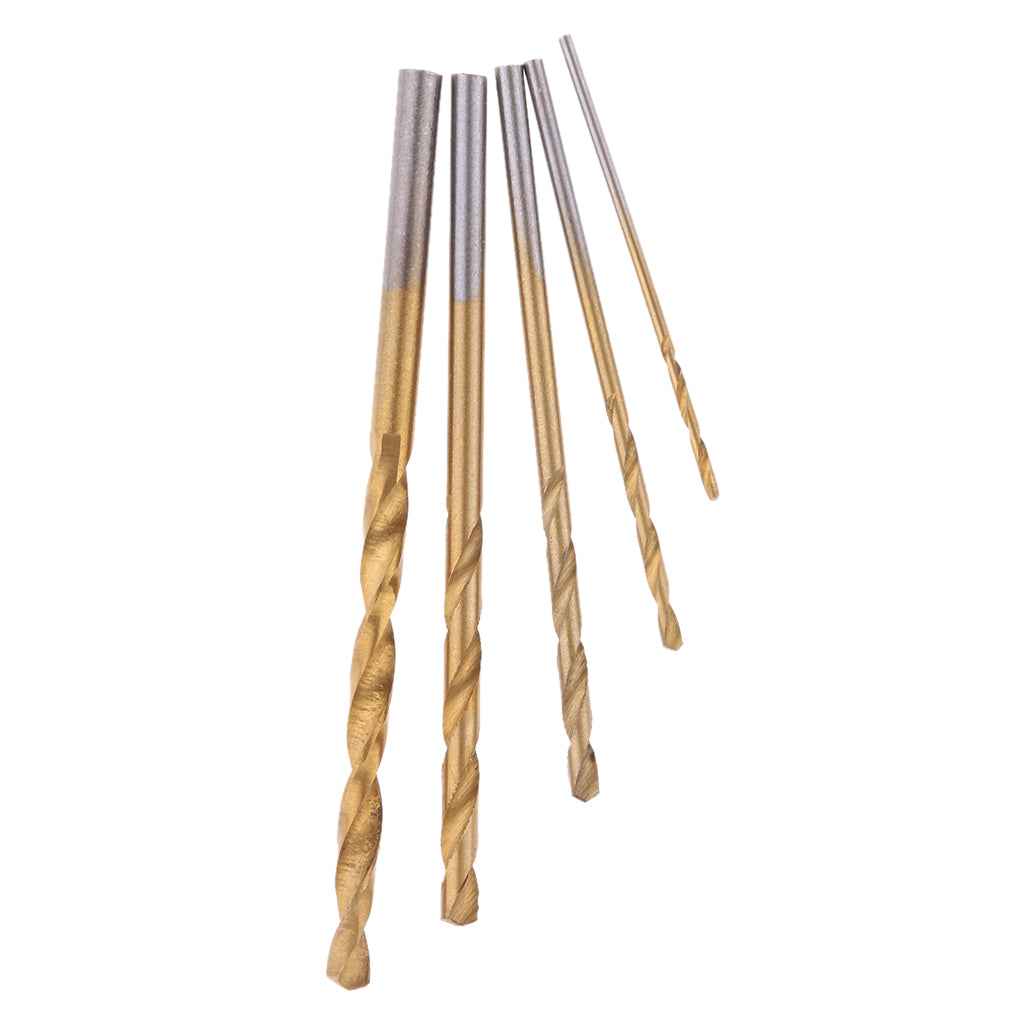 Titanium Coated HSS Drill Bits Set 50 Piece Plastic Wood Metal Kit 1.0-3.0mm