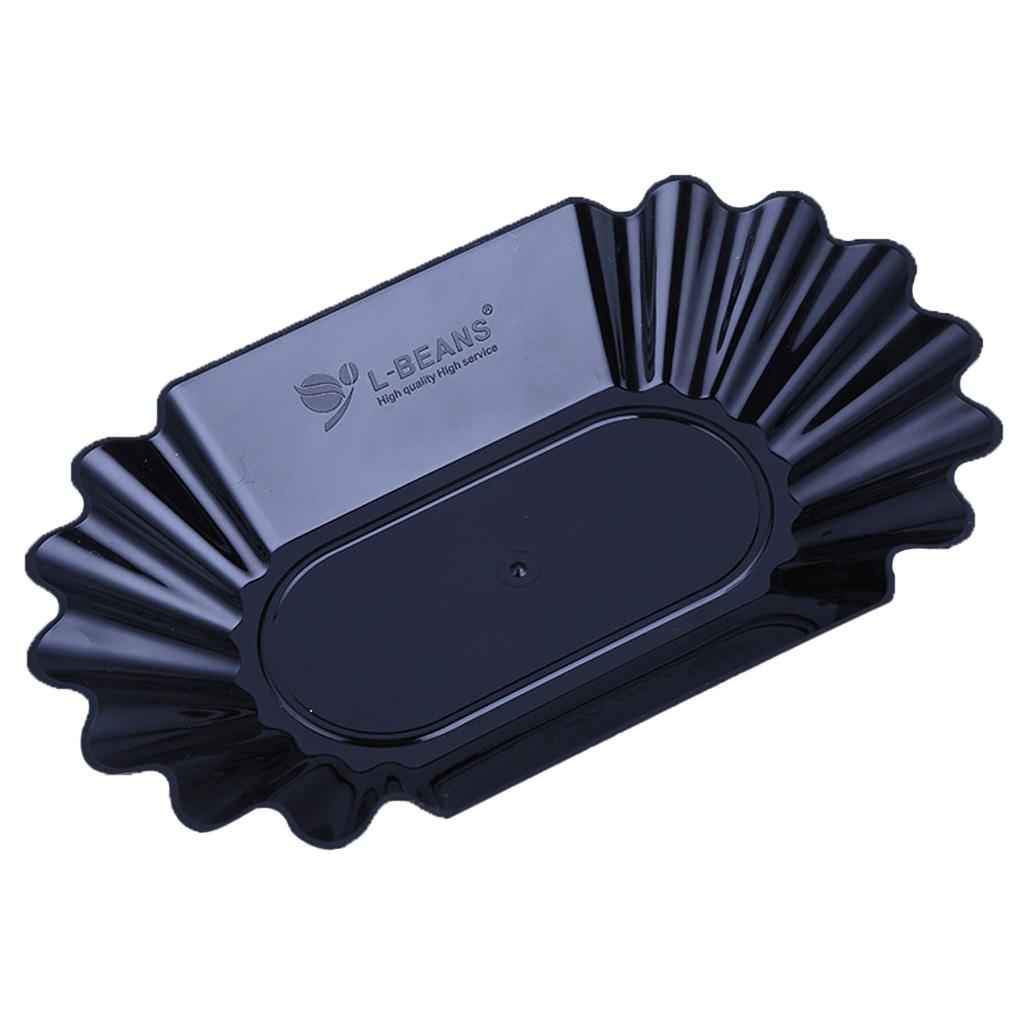 Plastic Plate Snack Serving Tray Oval Coffee Bean Tray Coffee Cupping Black