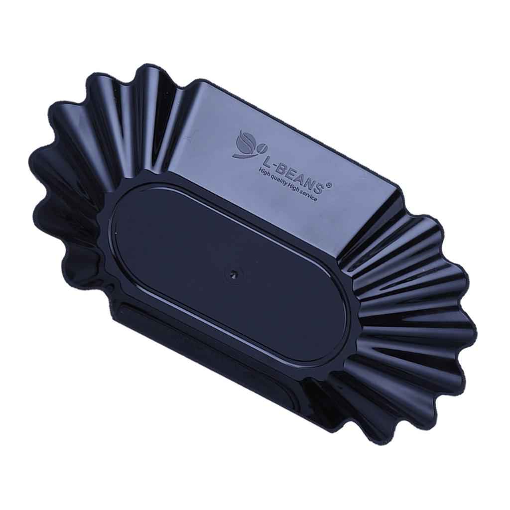 Plastic Plate Snack Serving Tray Oval Coffee Bean Tray Coffee Cupping Black