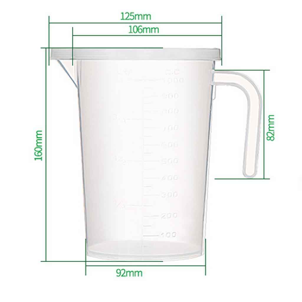 Transparent Kitchen Liquid Scale Measuring Cup Graduated Beaker 1000ml
