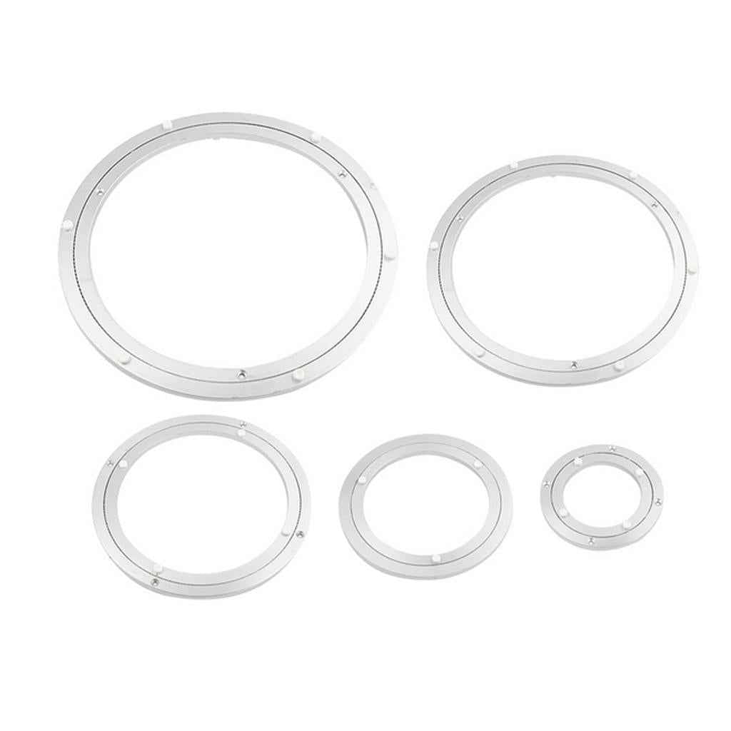 Aluminum Alloy Round Rotating Turntable Bearing Table Silver White 16 inch